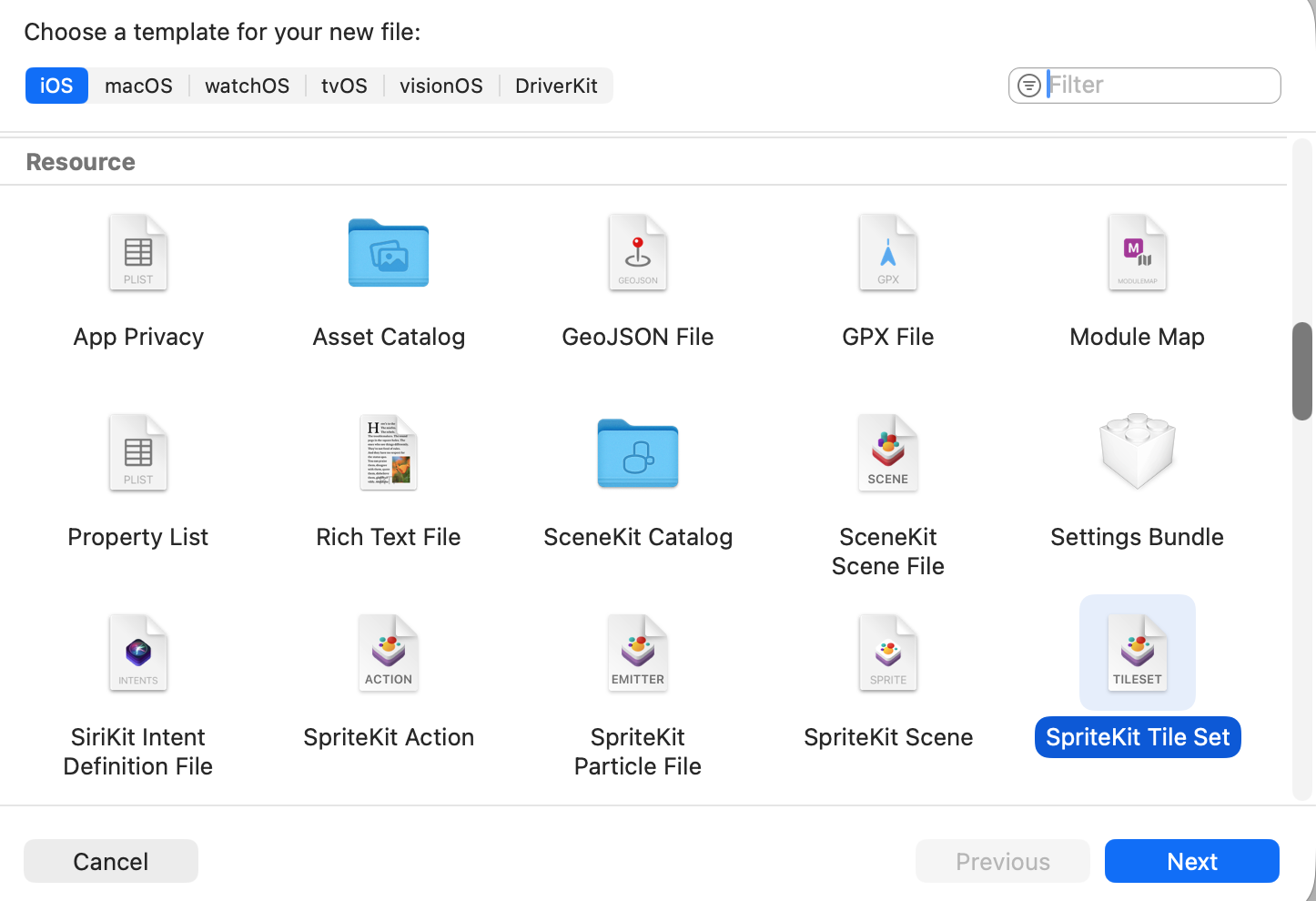 Tile Set File Template